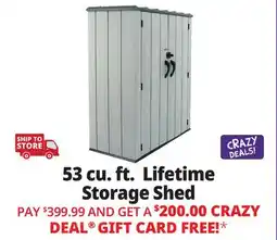 Ocean State Job Lot Lifetime 53 cu. ft. Storage Shed Gray offer