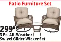 Ocean State Job Lot 3-Piece Swivel Rocking Wicker Set offer