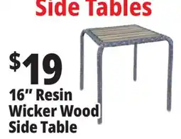 Ocean State Job Lot 16 Resin Wicker Wood Side Table offer