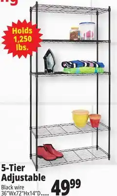 Ocean State Job Lot Shelving 5-Tier Adjustable offer