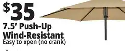 Ocean State Job Lot 7.5' Wind Resistant Steel Patio Umbrella with Push Lift offer