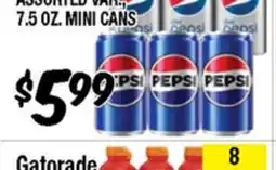 Western Beef PEPSI ASSORTED VARS., 7.5 OZ. MINI CANS offer