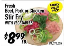 Western Beef Fresh Beef, Pork or Chicken Stir Fry WITH VEGETABLES offer