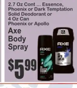 Food Universe AXE Body Spray offer
