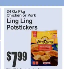 Food Universe 24 Oz Pkg Chicken or Pork Ling Ling Potstickers offer