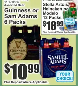 Food Universe Guinness or Sam Adams 6 Packs offer