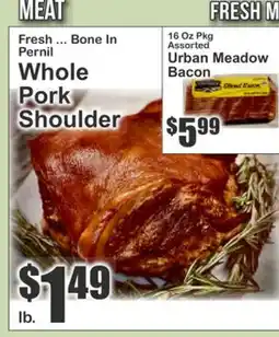 Food Universe Fresh ... Bone In Pernil Whole Pork Shoulder offer