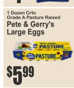 Food Universe 1 Dozen Crtn Grade A Pasture Raised Pete & Gerry's Large Eggs offer