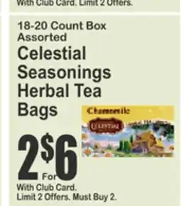 Food Universe 18-20 Count Box Assorted Celestial Seasonings Herbal Tea Bags offer
