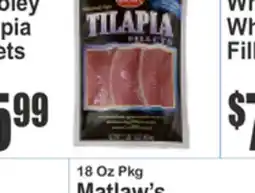 Food Universe Matlaw's Tilapia Fillets offer