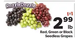 Weis Markets Red, Green or Black Seedless Grapes offer