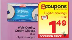 Weis Markets Weis Quality Cream Cheese offer