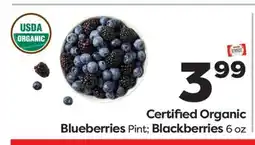 Weis Markets Certified Organic Blueberries Pint Blackberries offer