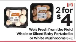 Weis Markets Weis Fresh from the Field Whole or Sliced Baby Portabella or White Mushrooms offer