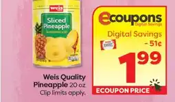 Weis Markets Weis Quality Pineapple offer