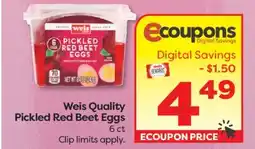 Weis Markets Weis Quality Pickled Red Beet Eggs offer
