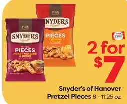 Weis Markets Snyder's of Hanover Pretzel Pieces offer