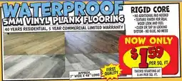 Ollie's 5mm Vinyl PLANK Flooring RIGID CORE offer
