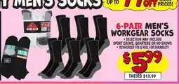 Ollie's 6-PAIR MEN'S WORKGEAR SOCKS offer