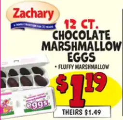 Ollie's ZACHARY 12 CT. CHOCOLATE MARSHMALLOW EGGS offer