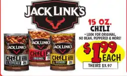 Ollie's JACK LINKS 15 OZ. CHILI offer