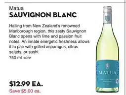 Bristol Farms Matua SAUVIGNON BLANC offer
