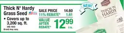 Menards Thick N' Hardy Grass Seed offer