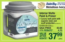 Menards Interior Matte Paint & Primer offer