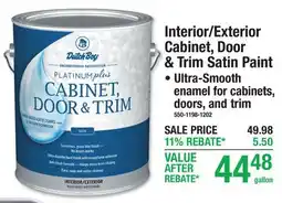 Menards Interior/Exterior Cabinet, Door & Trim Satin Paint Ultra-Smooth enamel for cabinets, doors, and trim offer