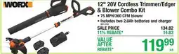 Menards 12 20V Cordless Trimmer/Edger & Blower Combo Kit offer