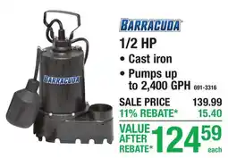 Menards 1/2 HP offer