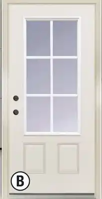 Menards MASTERCRAFT External Grille Three-Quarter Lite Exterior Door offer