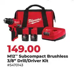 Runnings M12 Subcompact Brushless 3/8 Drill/Driver Kit offer