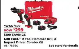 Runnings Milwaukee M18 FUEL 2 Tool Hammer Drill & Impact Driver Combo Kit offer