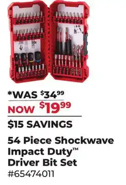 Runnings Milwaukee 54 Piece Shockwave Impact Duty Driver Bit Set offer