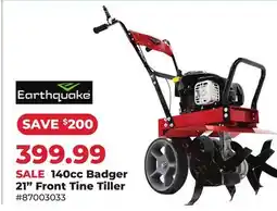 Runnings Earthquake 140cc Badger 21 Front Tine Tiller offer