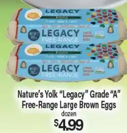 Angelo Caputo's Fresh Market Nature's Yolk Legacy Grade A Free-Range Large Brown Eggs offer