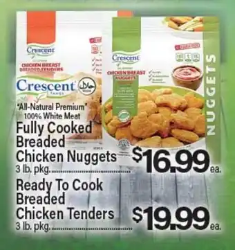 Angelo Caputo's Fresh Market Crescent Fully Cooked Breaded Chicken Nuggets, Ready To Cook Breaded Chicken Tenders offer