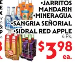 La Chiquita Food Market •JARritos MANDARIN •MINERAGUA •SANGRIA SEÑORIAL •SIDRAL RED APPLE offer