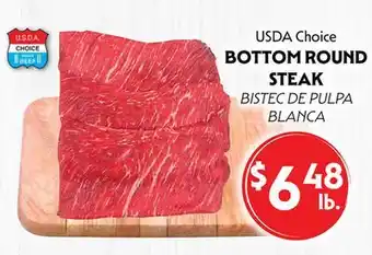 La Chiquita Food Market USDA Choice BOTTOM ROUND STEAK offer