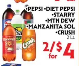 La Chiquita Food Market •PEPSI •Diet Pepsi •STARRY •MTN DEW •MANZANITA SOL •CRUSH offer
