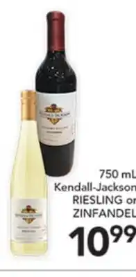 Pete's Fresh Market 750 mL Kendall-Jackson RIESLING or ZINFANDEL offer
