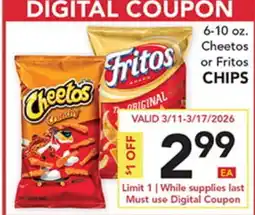 Pete's Fresh Market 6-10 oz. Cheetos or Fritos CHIPS offer