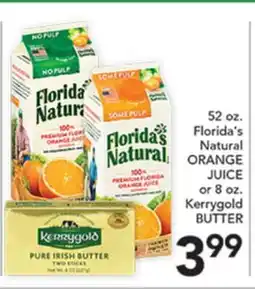Pete's Fresh Market 52 oz. Florida's Natural ORANGE JUICE or 8 oz. Kerrygold BUTTER offer