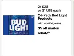 Walgreens 24-Pack Bud Light Products offer