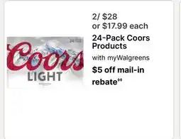Walgreens 24-Pack Coors Products offer