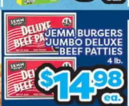 Torres Supermercado JEMM BURGERS DELUXE JUMBO BEEF PATTIES offer