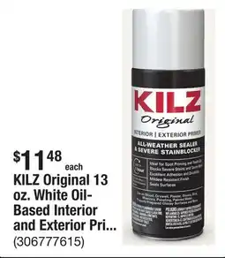 The Home Depot KILZ Original 13 oz. White Oil-Based Interior and Exterior Primer, Sealer, and Stain Blocker Aerosol offer