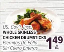 Cermak Fresh Market U.S. Gov't Insp. WHOLE SKINLESS CHICKEN DRUMSTICKS offer