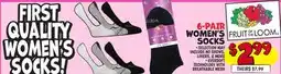 Ollie's FRUIT OF THE LOOM 6-PAIR WOMEN'S SOCKS offer